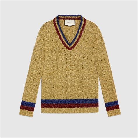 gucci argyle sweater lurex|gucci brown sweater.